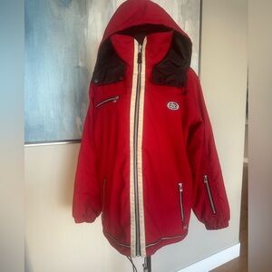 NILS Reversible Red/Black Ski Jacket with Roll-up Hood - MEN’s Med or WOMEN’s L